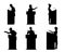 Six lecturers silhouettes