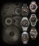 Six mens watches background with copy space