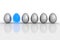 Six Metallic Eggs - Grey Blue Translucent