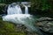 Six Mile Creek walkway, the weir and waterfall, Murchison, south island, Aotearoa / New Zealand