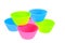 Six multicolor silicone muffin pans