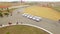 Six Old Cars Standing In Line At Exhibition Outdoors