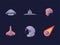 six outer space icons