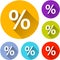 Six percentage icons