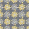 Six petal wildflower vector seamless pattern. Yellow grey botanical background with hand drawn meadow flowers in