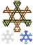 Six pointed star abstract geometric emblem with bonus variations