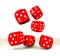 Six red dice throw