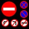 Six Round Prohibitory Red, white and blue Road Sign