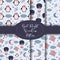 Six seamless patterns set of Good Night concep. Cute sheep on moon, spuirrel on pillow, penguin in sleep mask and bunny on balloon