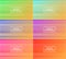 six sets of green, blue, purple, pink, red and orange horizontal gradient with frame
