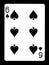 Six of spades playing card,