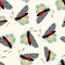 Six spot burnet butterfly seamless vector pattern background. Day flying moth on flower illustration. Scottish coastal
