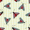 Six spot burnet butterfly seamless vector pattern background. Day flying moth illustration.Scottish coastal insect