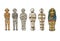 A six step process showing Mummy creation.