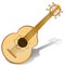 Six string ,acoustic guitar . Vector illustration . Musical instrument .