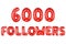 Six thousand followers, red color