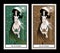 Six of wands. Tarot cards. Elegant lady on horseback, holding a wand with a luminous star and flanked by five wands surrounded by