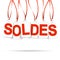 Six white hangtags with SOLDES