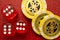 Sixes Dice and Poker Chips