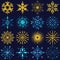 Sixteen beautiful Christmas Snowflake Designs in vector