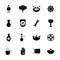Sixteen navratri set style silhouette icons
