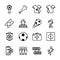 Sixteen soccer football sport set collection icons