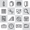 Sixteen thin line office icons