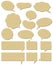 Sixteen wooden labels, vector