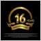 Sixteen years anniversary golden. anniversary template design for web, game ,Creative poster, booklet, leaflet, flyer, magazine, i