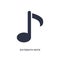 sixteenth note icon on white background. Simple element illustration from music and media concept