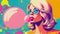 sixties girl witth bubbles retro concept