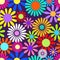 Sixties Retro Daisy Flower Flat Surface Pattern