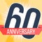 Sixty years anniversary banner. 60th anniversary logo. Vector illustration.