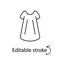 Size free woman gown outline icon. Baby doll style. Homewear and sleepwear. Customizable linear contour symbol