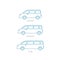 The size of the minivan. Transfer minibus variation. Compact standard long. Transportation of passengers cars. Outline