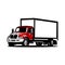 Size moving truck side view vector isolated