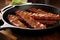 sizzling bacon strips in non-stick skillet