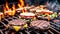 Sizzling Barbecue Grill with Burgers and Hot Dogs.AI Generated
