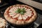 Sizzling Delight Organic Pizza Cooking on the Stove.AI Generated