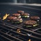 Sizzling Grill Delights: Burgers Cooking on the Barbecue
