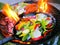 Sizzling healthy fajita beef and veggies