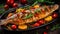 Sizzling pan roasted fish with aromatic herbs and spices a delightful seafood creation