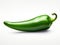 Sizzling Solo: The Isolated Green JalapeÃ±o in Vibrant Detail