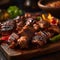 The sizzling sound of pork cooking on a charcoal grill, mixed with the delicious aroma