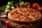 A sizzling St. Louis-style pizza, just out of the oven, showcasing its precisely cut slices and a tempting blend of