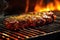 Sizzling Summer Grilling: A Close-Up View of Mouthwatering Meat on the Barbecue