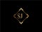 SJ Initial diamond shape Gold color later Logo Design