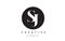 SJ Letter Logo Design with Black Circle and Serif Font.