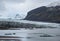 Skaftafellsjokull glacier, Iceland. Glacier tongue slides from the Vatnajokull icecap or Vatna Glacier near subglacial Esjufjoll
