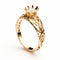 Skanda: A Delicately Detailed Gold Ring With Crown Design
